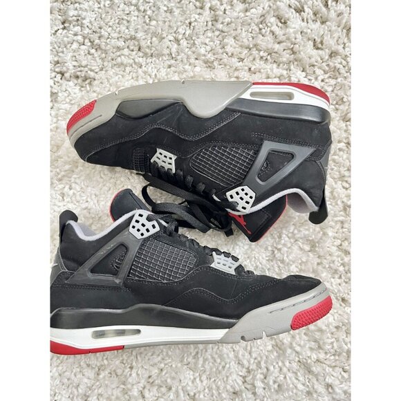 2019 Air Jordan 4 Retro OG 'Bred' 2019 Size 9 Excellent Condition - Picture 6 of 10